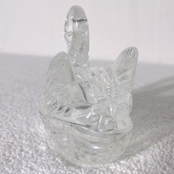 Vintage Clear Glass Swan Trinket Dish - Picture 7 of 11